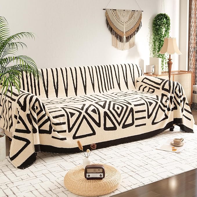 Plush washable couch cover for L-shaped 2–3 cushion sofas, pet- and kid-friendly, leather furniture protector in soft fabric (71"x118").